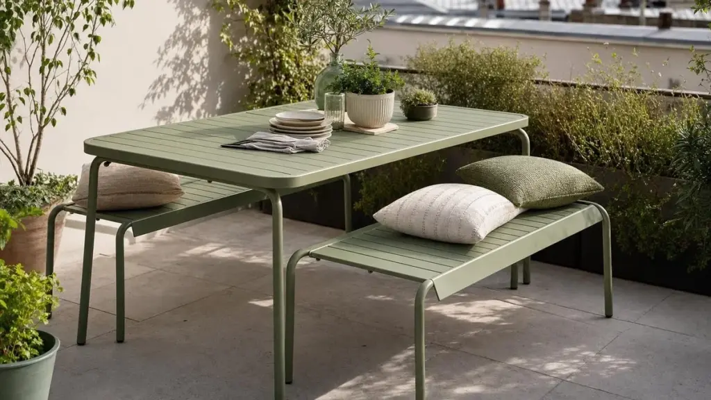 Aldi UK BELAVI Metal Dining Set: de tuinset van 99 £ geïnspireerd op de HAY Palissade van 2.000 £ verschijnt op 21 mei 2026